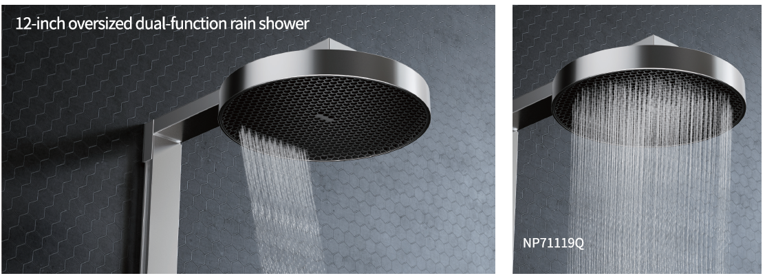 Enlarged top spray to ensure a delightful bath Wake up every inch of your skin