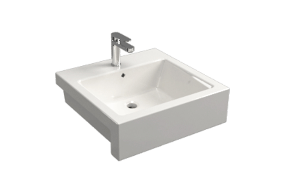 NC2237WA-1  51cm Semi-Recessed Basin (1-Hole)
