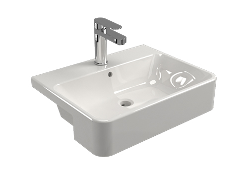 NC2269W-1 58cmSemi-Recessed Basin (1-Hole)