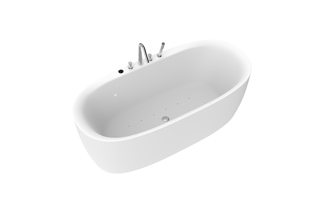 NB25714W-6D1 1.7m Free Standing Bubble Massage Bathtub（White）