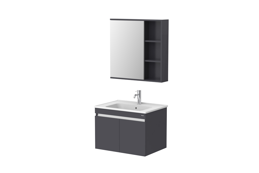 (NM47812B1-A+NM28010B1-A+NC22153W-1) 80CM Wall-hung Vanity(Senior grey)