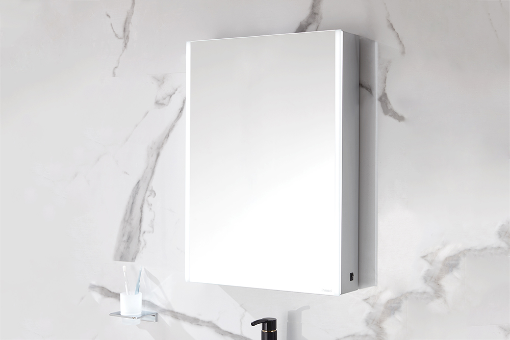 NM25003N-LS One-door Mirror Cabinet with LED and Built-in Shaver Socket