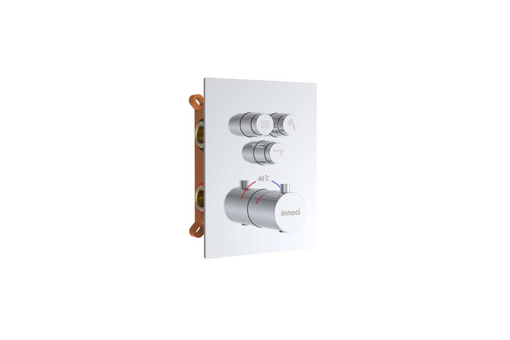 Thermostatic In-Wall 3-Way Faucet Body (with pre-buried box)